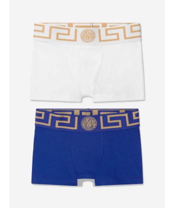 Versace Boys Organic Cotton Boxer Shorts Set (2 Pack) brillant des détails fins