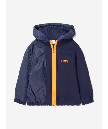 Fendi Boys Cotton And Nylon FF Logo Jacket Faites des économies