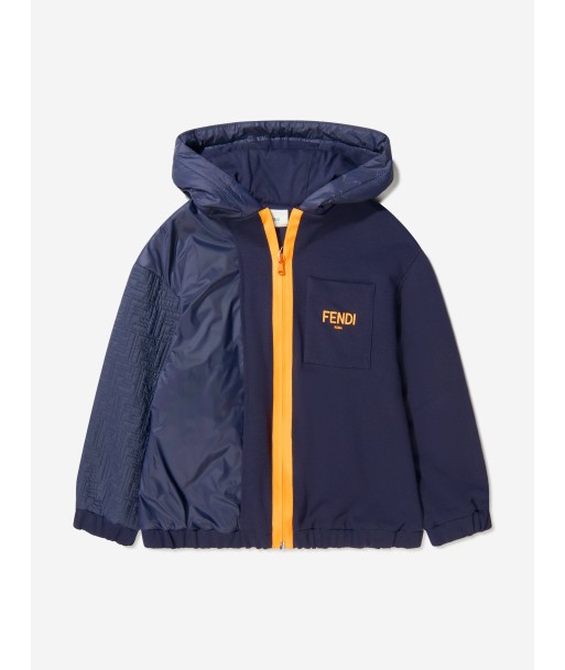 Fendi Boys Cotton And Nylon FF Logo Jacket Faites des économies