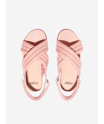 Fendi Girls Leather Logo Strap Sandals d'Europe débarque