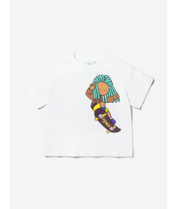 Fendi Boys Cotton Skateboarder Print T-Shirt suggérées chez