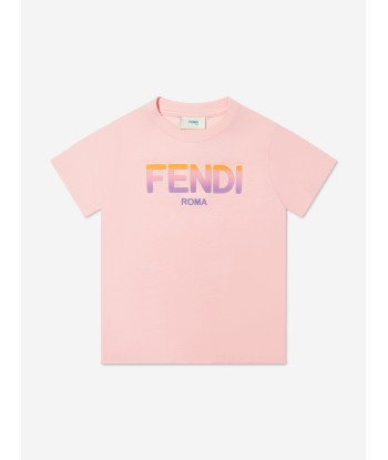 Fendi Girls Jersey Logo T-Shirt hantent personnes