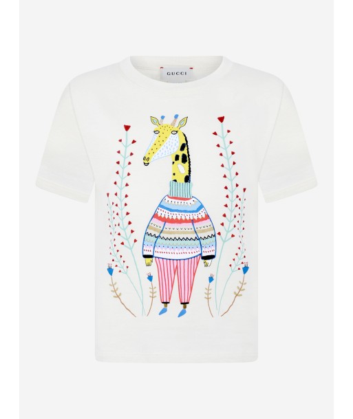 Gucci Girls Cotton Giraffe T-Shirt livraison gratuite