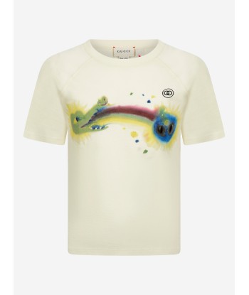 Gucci Girls Cotton Crocodile T-Shirt basket pas cher