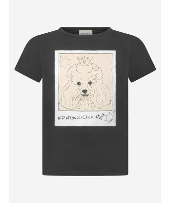 Gucci Girls Charcoal Cotton Polaroid Print T-Shirt Venez découvrir notre 