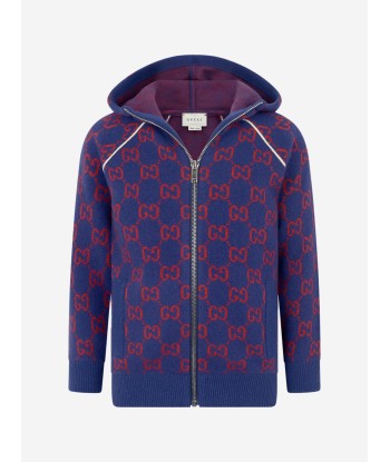 Gucci Boys Wool GG Hooded Zip Up Cardigan est présent 