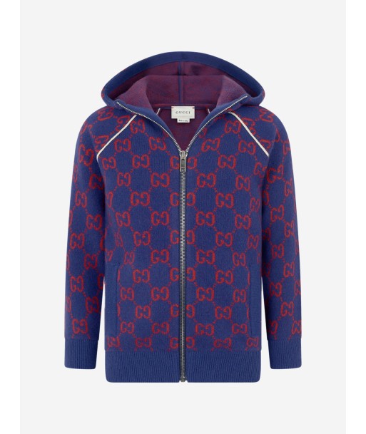 Gucci Boys Wool GG Hooded Zip Up Cardigan est présent 