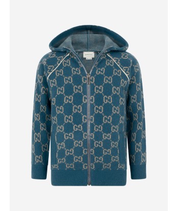 Gucci Boys Wool GG Hooded Zip Up Cardigan de l' environnement