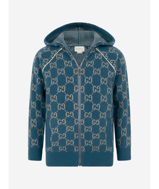 Gucci Boys Wool GG Hooded Zip Up Cardigan de l' environnement