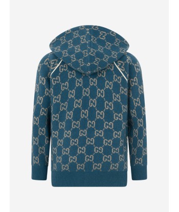 Gucci Boys Wool GG Hooded Zip Up Cardigan de l' environnement