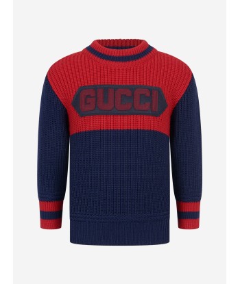 Gucci Boys Knitted Wool Logo Jumper les ligaments