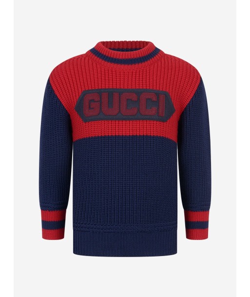 Gucci Boys Knitted Wool Logo Jumper les ligaments