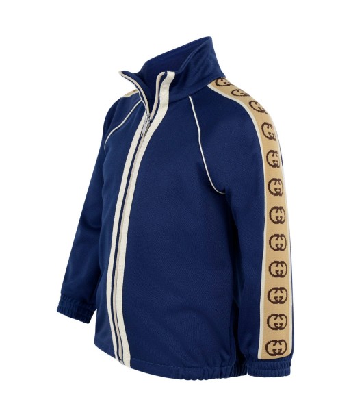 GUCCI Boys Technical Jersey GG Trim Zip Up Top Comparez plus de prix