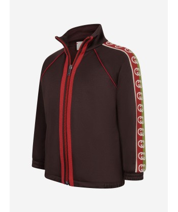 GUCCI Boys Technical Jersey GG Trim Zip Up Top soldes