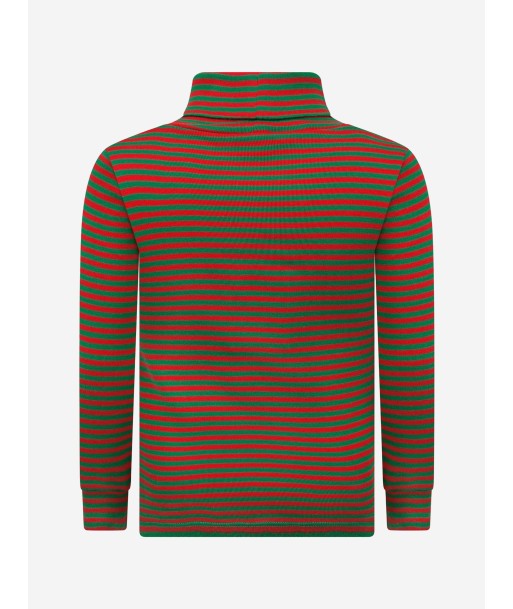 Gucci Kids Cotton Striped Logo Turtle Neck T-Shirt store