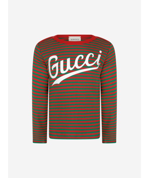 Gucci Baby Boys Cotton Striped Logo T-Shirt commande en ligne