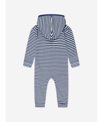 Gucci Baby Boys Cotton Logo Striped Hooded Babygrow Paris Déstockage Promo