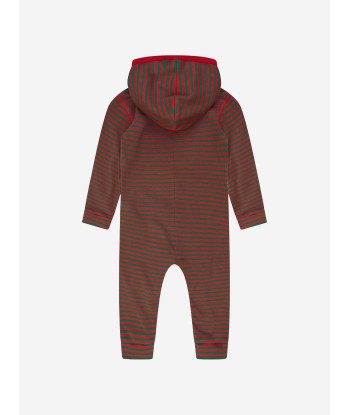 Gucci Baby Boys Cotton Logo Striped Hooded Babygrow Dans la société mordern