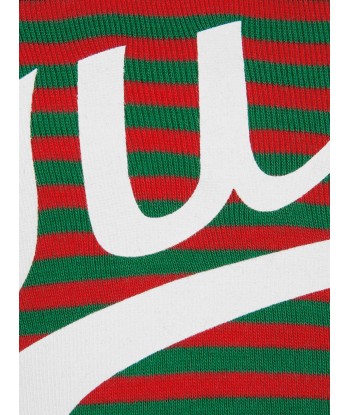 Gucci Kids Cotton Striped Logo Turtle Neck T-Shirt store